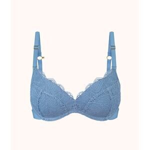 Lively Lace No-Wire Push-Up Vintage Indigo Blue 38D Bra New